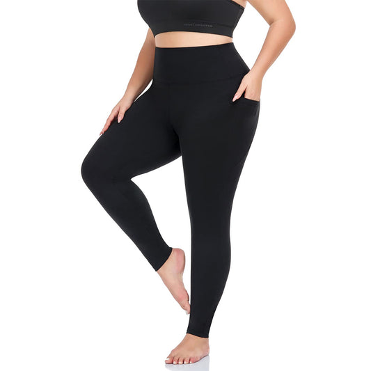 OLENNZ Plus Size Leggings for Women with Pockets-Stretchy X-4XL Tummy Control High Waist Womens Leggings Workout Yoga Pants