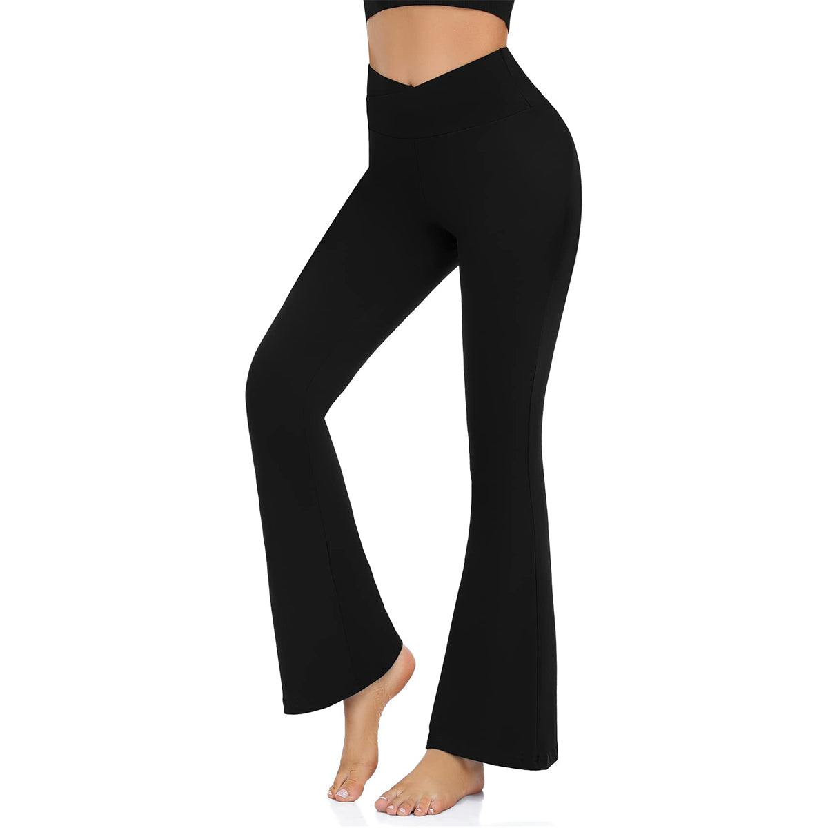 OLENNZ Women’s Bootcut Yoga Pants Tummy Control Flare Leggings High Waist Crossover Lounge Bell Bottom Jazz Dress Baseball Pants