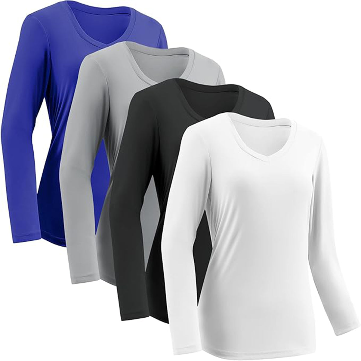 OLENNZ Moisture Wicking Shirts for Women Quick Dry Athletic Running Long Sleeve T Shirts Womens V Neck Workout Tops