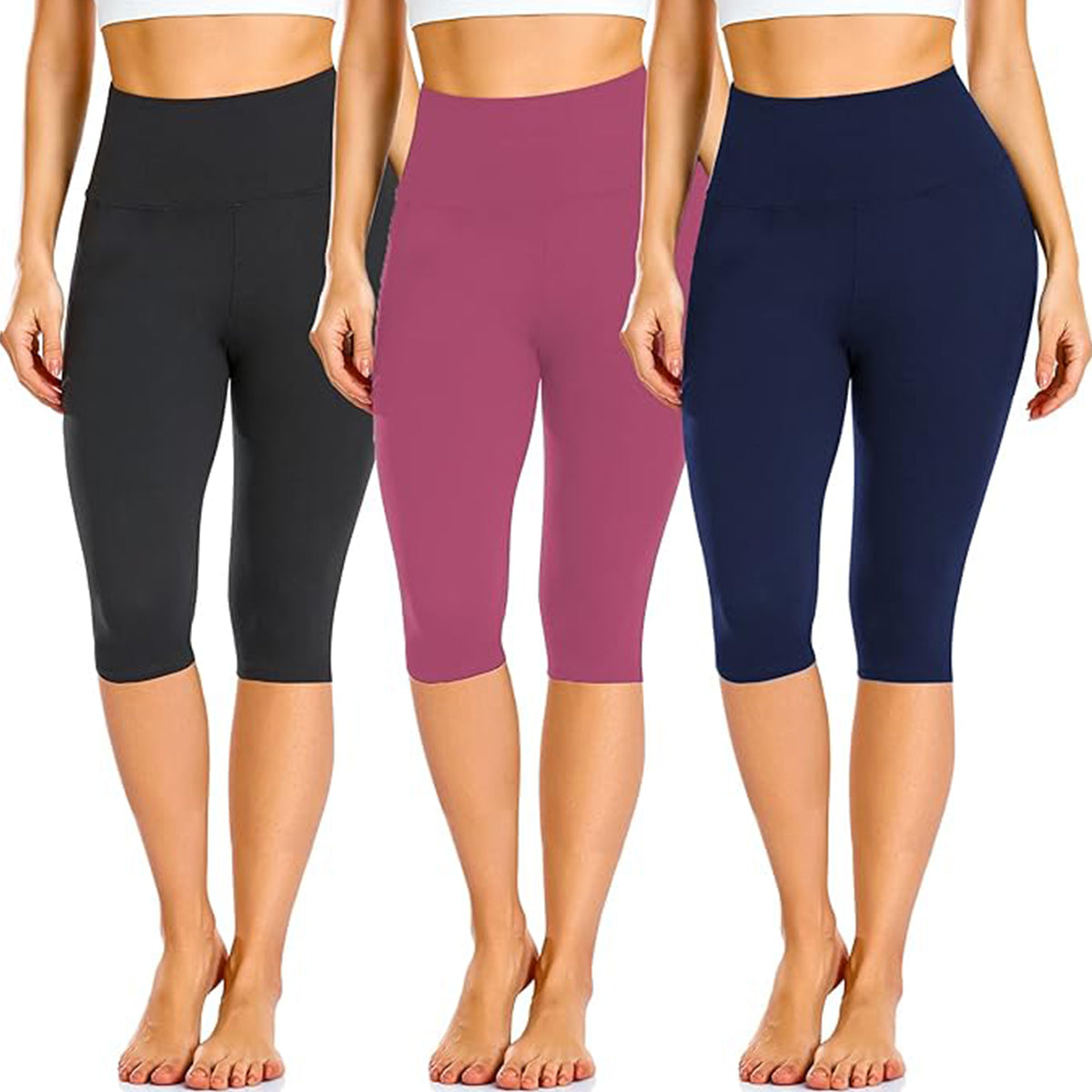 OLENNZ 2 Pack Plus Size Leggings for Women-Stretchy X-Large-4X Tummy Control High Waist Spandex Workout Black Yoga Pants