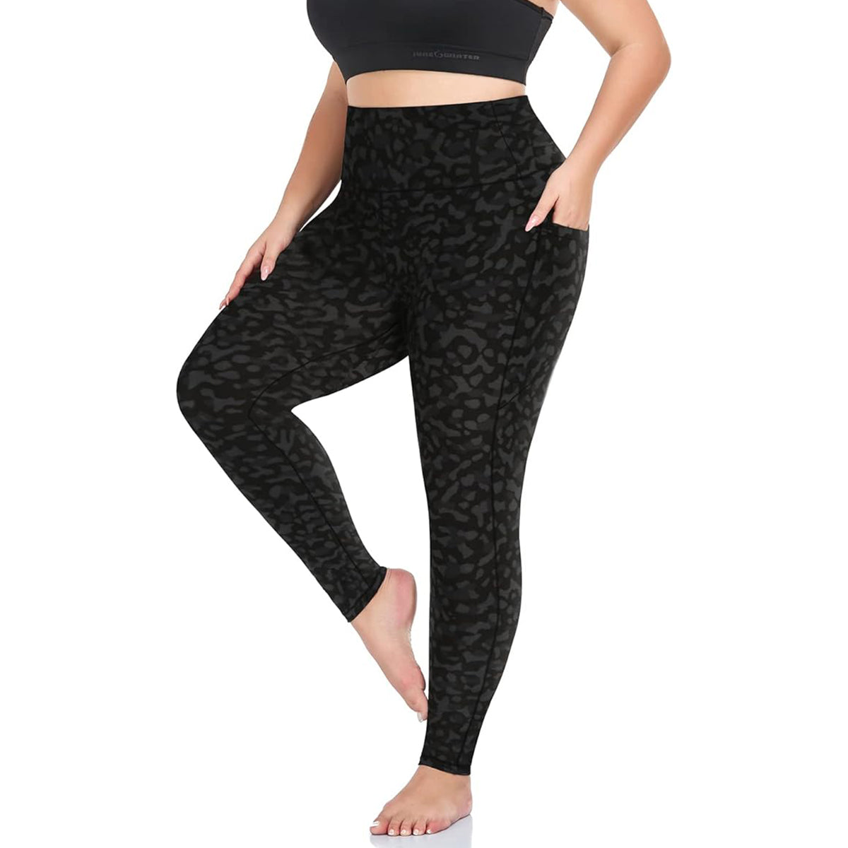 OLENNZ Plus Size Leggings for Women with Pockets-Stretchy X-4XL Tummy Control High Waist Womens Leggings Workout Yoga Pants