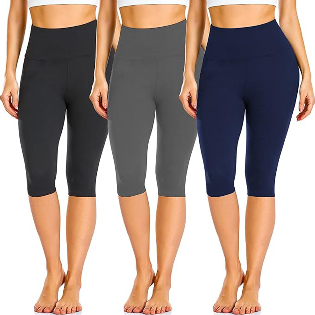 OLENNZ 2 Pack Plus Size Leggings for Women-Stretchy X-Large-4X Tummy Control High Waist Spandex Workout Black Yoga Pants