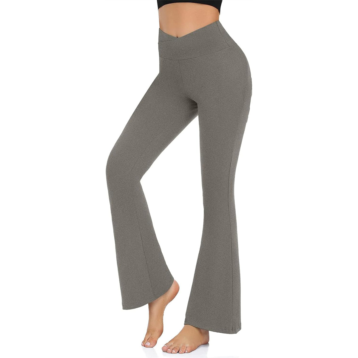 OLENNZ Women’s Bootcut Yoga Pants Tummy Control Flare Leggings High Waist Crossover Lounge Bell Bottom Jazz Dress Baseball Pants