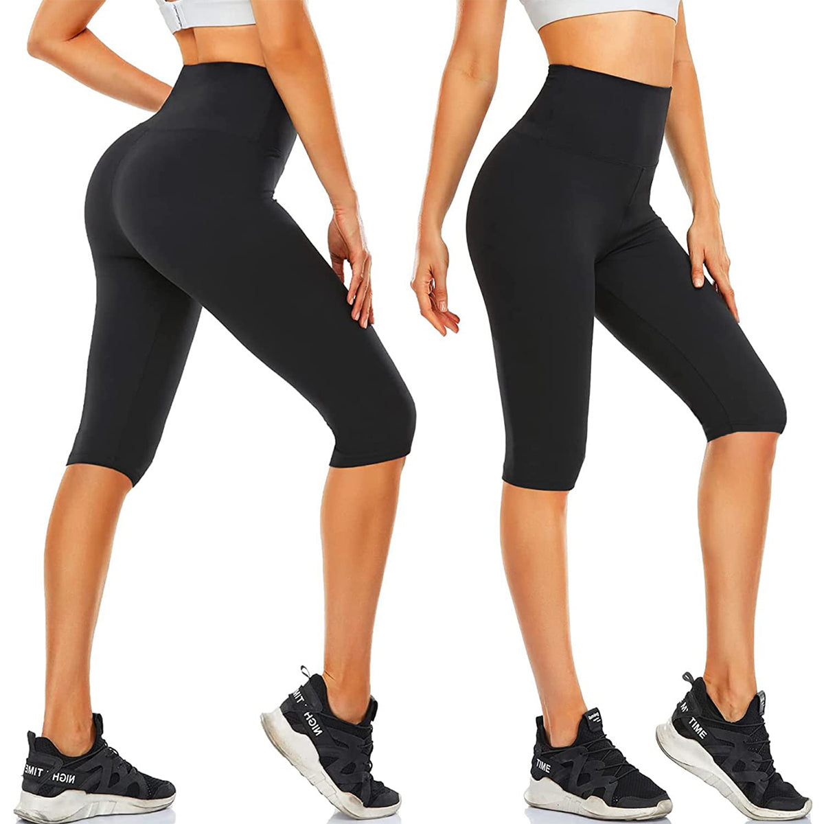 OLENNZ 2 Pack Plus Size Leggings for Women-Stretchy X-Large-4X Tummy Control High Waist Spandex Workout Black Yoga Pants