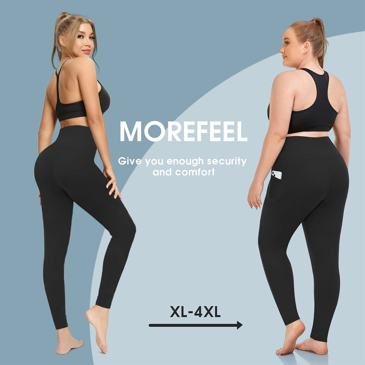 OLENNZ Plus Size Leggings for Women with Pockets-Stretchy X-4XL Tummy Control High Waist Womens Leggings Workout Yoga Pants