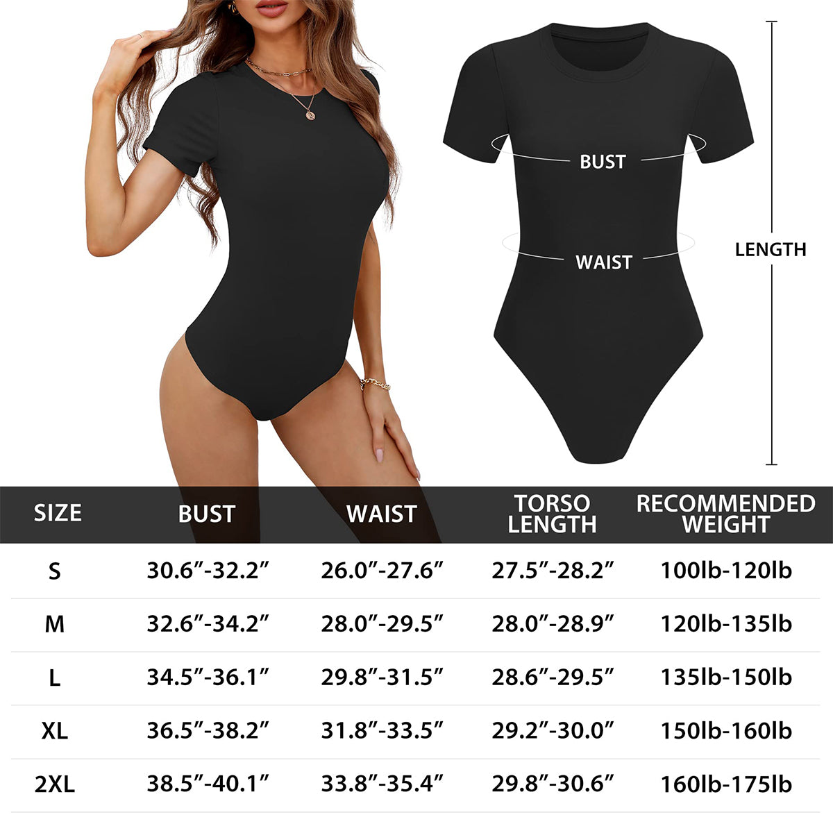 OLENNZ Women's Short Sleeve Round Neck Bodysuit Tops Crew Neck Basic Casual Tshirt Bodysuits