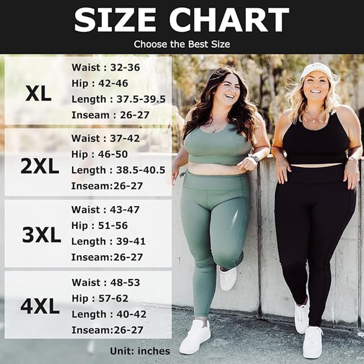 OLENNZ Plus Size Leggings for Women with Pockets-Stretchy X-4XL Tummy Control High Waist Womens Leggings Workout Yoga Pants