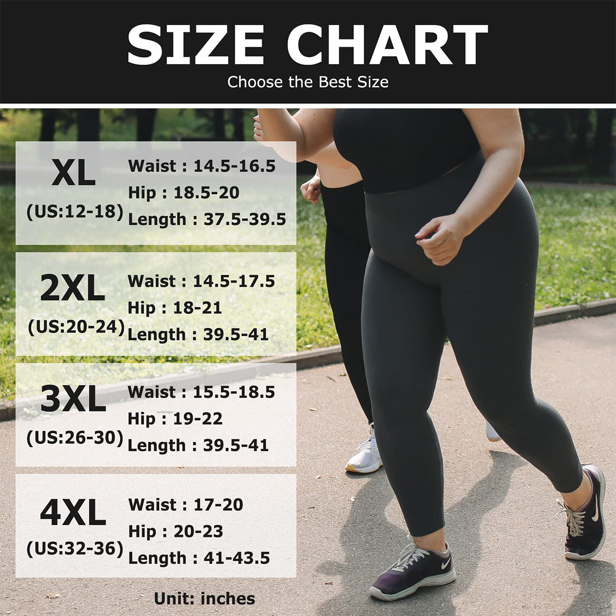 OLENNZ Plus Size Leggings for Women-Stretchy X-Large-4X Tummy Control High Waist Spandex Workout Black Yoga Pants